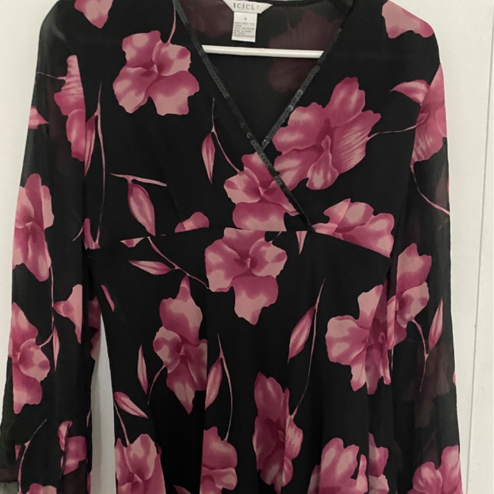 Floral tie-back blouse   lightweight size small